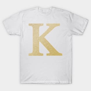 The Letter K Gold Metallic Design T-Shirt